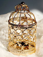 1920s Great Gatsby Party Accessory Plated Flapper Theme Cage Shape Candlestick Halloween