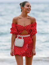 off the shoulder red summer dress