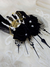 Gothic Lolita Headwear Preto esqueleto mão osso cadeias de renda Lolita cabelo acessórios