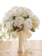 Hochzeit Blumen wunderschöne verdrahtete Form Poly Baumwollmischung Brautsträuße