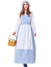 Trajes de halloween Empregada doméstica estilo pastoral vestido avental headwear algodão trajes de férias
