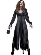 Halloween Costumes Woman's Zombie Black Dress Choker Tulle Halloween Holidays Costumes