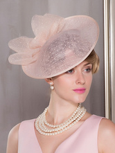 Mulheres Vintage Hat Tulle Bow Wide Brim Elegante Retro Chapéu De Coco