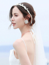 Headpiece Wedding Headwear Pearl Leaf Metal Bridal Hair Accessories