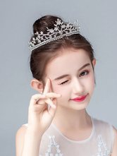 Flower Girl Tocados Accesorios de perlas de plata Accesorios para el cabello de metal para niños