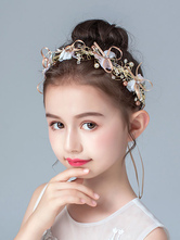 Niña de las flores Tocados Champán Perlas Accesorio Perla Niños Accesorios para el cabello