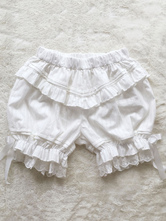 Sweet Lolita Bloomers Jacquard blanco Pantalones cortos sueltos de Lolita