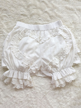 Sweet Lolita Bloomers Jacquard Pantalones cortos sueltos de lolita blanca