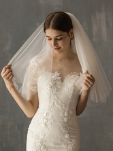 Hochzeitsschleier 4-stufiger, netzgeschnittener, klassischer Brautschleier