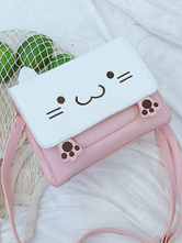 Sweet Lolita Bag Pink Shoulder Bag PU Leather Lolita Accessories