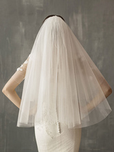 Wedding Veil Two Tier Tulle Cut Edge Drop Bridal Veil