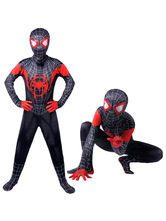 Spider Man Miles Morales Kinder Cosplay Kostüm Schwarzer Overall PS4 Spiel Budget Kinderoverall