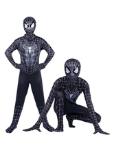 Enfants Spiderman Cosplay Noir Zentai Enfants Combinaison Costume