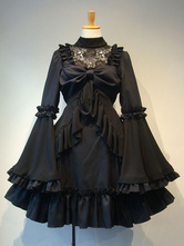 Robe Vintage Gothique Lolita OP Robe Blanche Lolita Volants Une Pièce Déguisements Carnaval