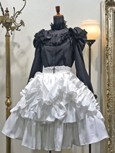 Gothic Lolita SK White Lace Up Volants Lolita Jupes Déguisements Halloween