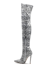 zebra thigh high boots