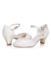 Sapatos de casamento Cetim Marfim Toe Round Kitten Heel 2 "Bridal Shoes