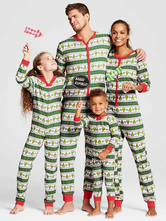 Рождественский соответствующий семейный пижамный зеленый рождественский комбинезон с рисунком