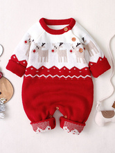 Kigurumi Pajamas Onesie Christmas Reindeer Knit Wear Kid Knitted Winter Sleepwear Mascot Animal Carnival onesie pajamas