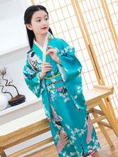Disfraz Carnaval Disfraces japoneses Kimono para niños Vestido de poliéster  azul cian Conjunto oriental para mujer Disfraces de vacaciones Carnaval  Halloween - Milanoo.com