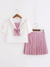 Fasching Schuluniform-Outfit Schuluniform Pink Polyester Bows Anime Merchandise Faschingskostüme