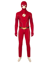 The Flash Cosplay Barry Allen Ture Red Faux Leather Set DC Comics Costume Cosplay