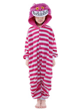 Kigurumi Pajamas Cheshire Cat Onesie For Kids Rose Red Synthetic Winter Sleepwear Mascot Animal Costume Halloween