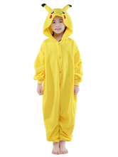 Kigurumi Pajamas Pikachu Onesie For Kids Yellow Christmas Winter Sleepwear Mascot Animal Costume Halloween