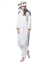 Adult Kigurumi Pajama White Hedgehog Flannel Winter Sleepwear Animal Costume Halloween