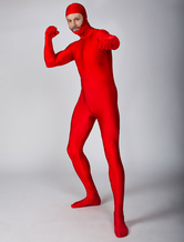Red Zentai Suit Lycra Spandex Bodysuit with Face Opened