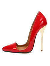 Red Sexy Shoes High Heel Pointed Toe Slip On Stiletto Heel Pump Shoes ...