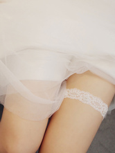 Jarretière de mariage jarretières de mariée en dentelle de polyester blanc