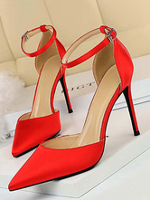 Women's Ankle Strap High heels Pointed Toe Stiletto Prom Heel Pumps Evening Shoes