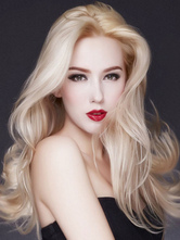 Lolita longa peruca de fibra resistente ao calor loira Lolita perucas de cabelo