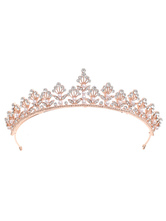 Accessori per capelli da sposa con strass in tiara di metallo imitazione perla strass