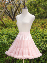 Bridal Wedding Petticoat Quality Tulle Two-Tier Half Slip Pink Petticoat