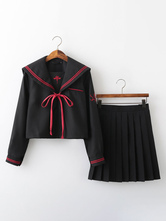 Tenue d'uniforme scolaire JK Black Polyester Anime Merchandise