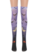 Women Saloon Stockings Bat Knee High Socks Halloween Cosplay Costume Accessories