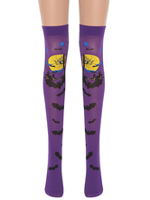 Medias de salón para mujer  calcetines hasta la rodilla de murciélago  accesorios de disfraz de Halloween para cosplay