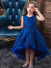 Flower Girl Dresses Jewel Neck Sleeveless With Train Princess Silhouette Bows Kids Party Dresses