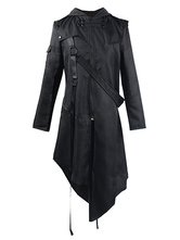 Disfraces retro para hombre negro vintage manga larga uniforme abrigo cosplay carnaval