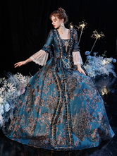 Rococo Victorian Retro Costume Dress Flare Sleeves Masquerade Lace Cotton Cosplay Costume