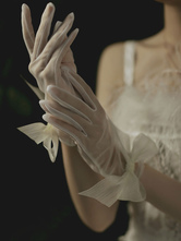 Gants de mariage Accessoires courts Gants de mariée en dentelle de tulle