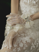 Wedding Gloves Short Accessory Tulle Lace Bridal Gloves