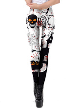 Women's Carnival Costumes White Stretch Pants Polyester Holiday Skinny Holidays Costumes