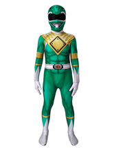 Power Ranger Kyoryu Sentitai Zyranger Burai Cosplay Enfants Costumes Vert Lycra Spandex Zentai d'Enfant