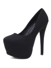 Sapatos femininos pretos sexy de salto alto micro camurça amêndoa dedo do pé sexy sapatos de salto agulha