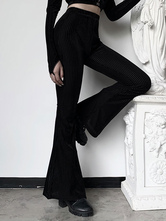 Pantalones góticos de mujer Pantalones retro de poliéster gótico negro -  Costumeslive.com