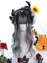 Harajuku Fashion Lolita Wig Deep Grey Long Fibra resistente al calor Accesorios Lolita