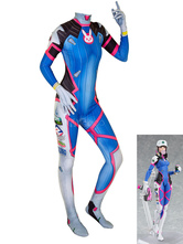 Overwatch Cosplay Costumes D VA Blue Lycra Spandex Jumpsuit Game Leotard Game Cosplay Costumes